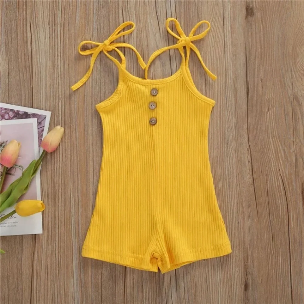 ☀️ Summer yellow‎ 3 faux button tank romper, size 12-18 months - Picture 3 of 7